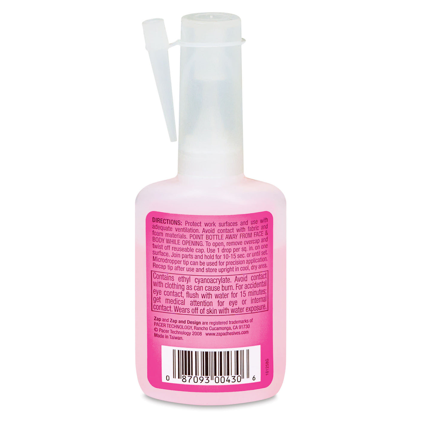 Zap A Gap Ca 1 Ounce Pink Bottle