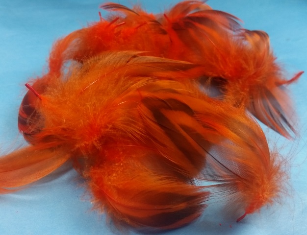 Hen Mallard Dyed Crawdad Orange - Click Image to Close