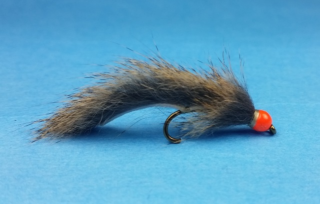 Hot Head Squirrel Leech - Natural/Orange Bead