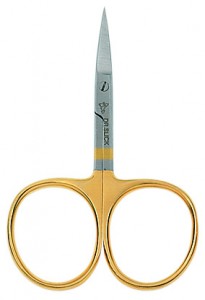 DR SLICK Iris Scissor. 4". Gold Loops. Curved