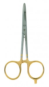 Scissor Clamp. 5-1/2". Gold Loops. Straight. 1/2"