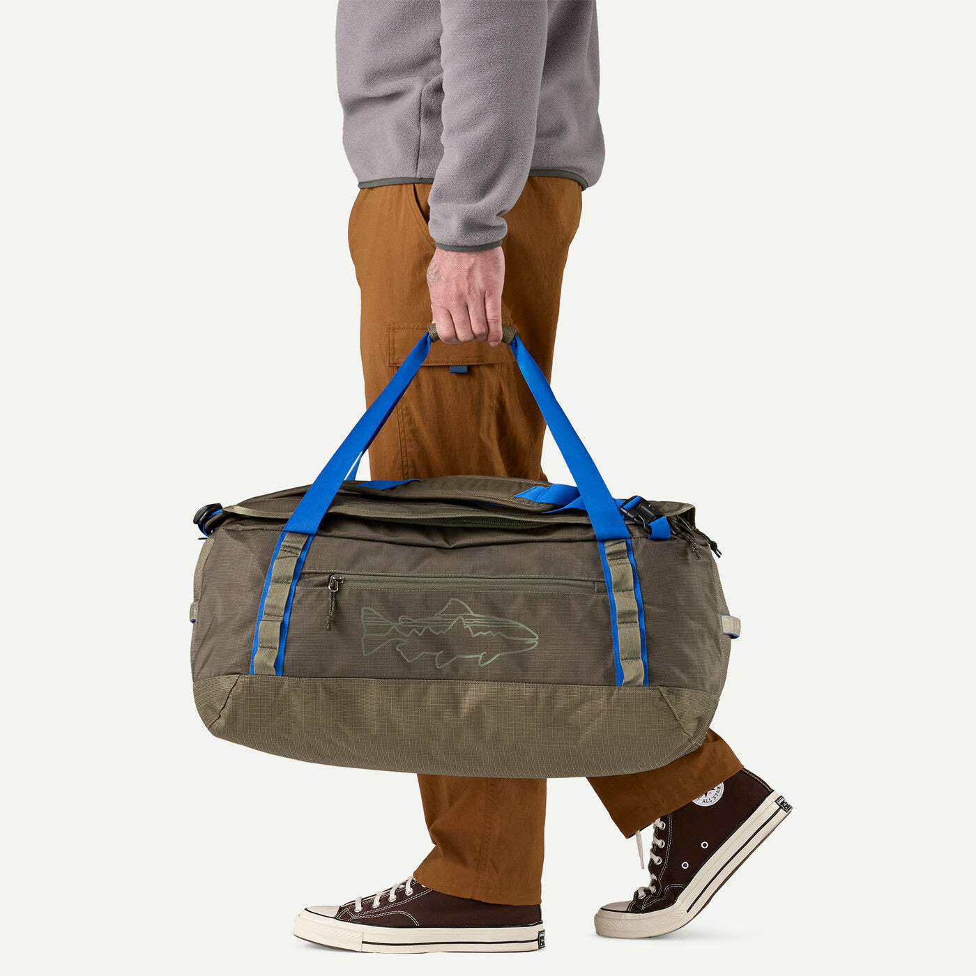 Black Hole Duffel 55L Black w/Fitz Trout at Waters West Fly