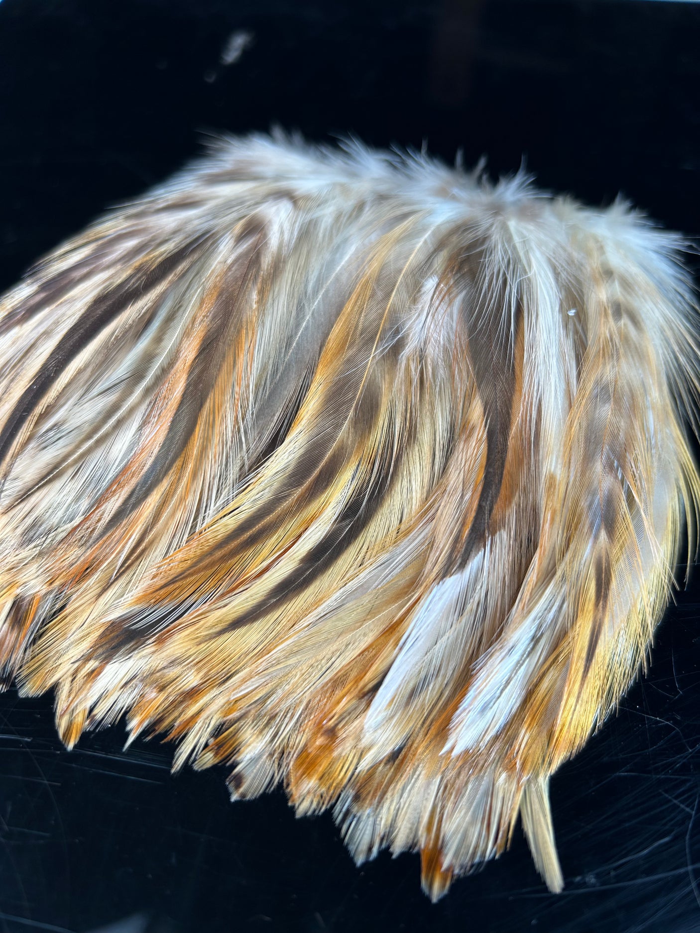 Strung Neck Hackle 4-6" Rusty Chinchilla"