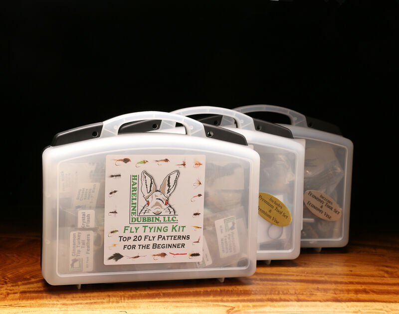 Hareline Fly Tying Material Kit With Premium Tools and Vise