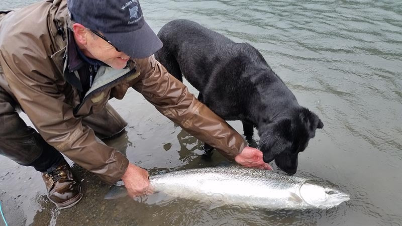 Dave And Bella With Steelhead