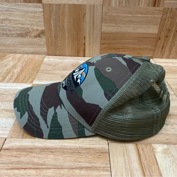 Patagonia Fitz Roy Scope LoPro Trucker Hat Bear Witness Camo: Sage Khaki