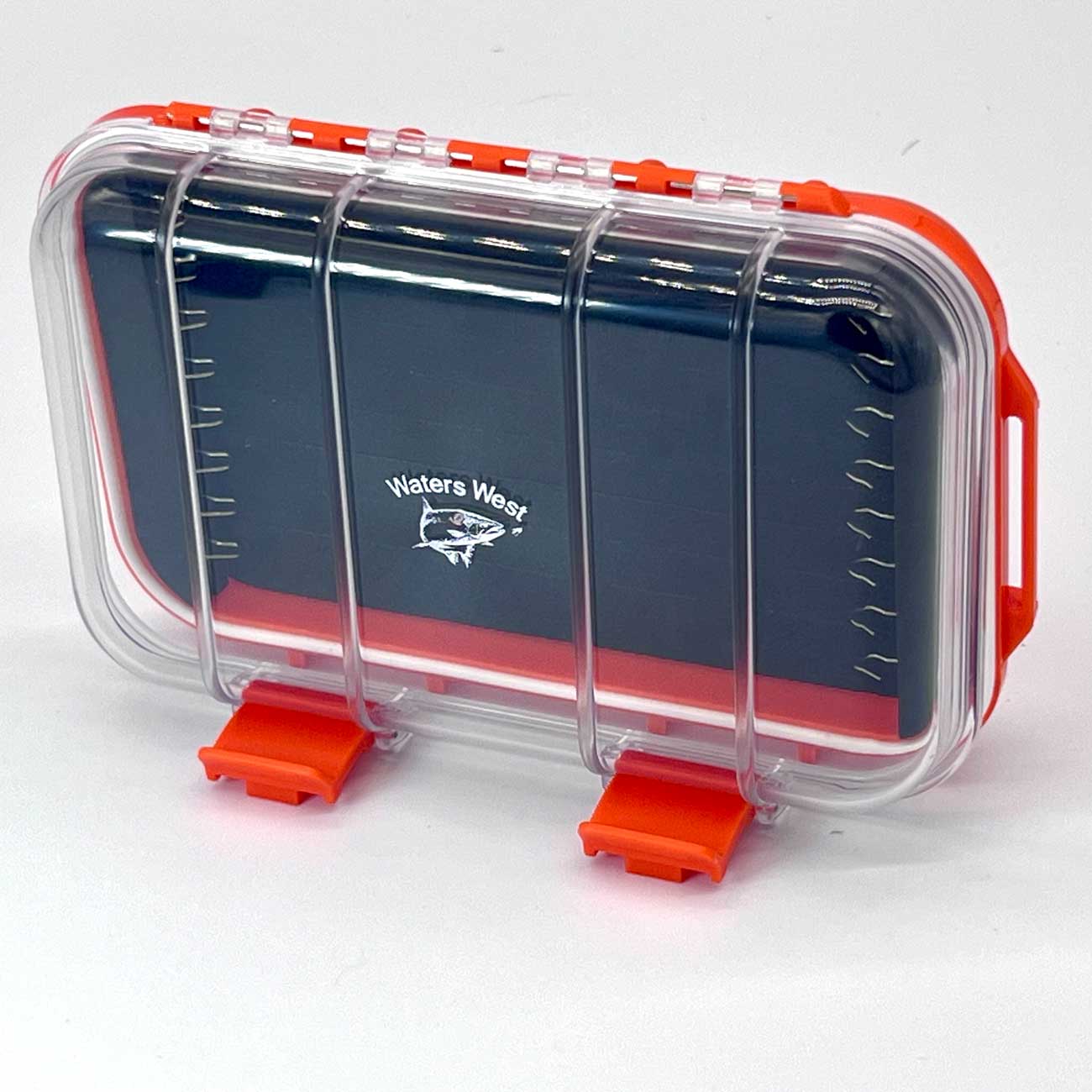 Logo Medium Orange Intruder Box 1457 at Waters West Fly Fishing
