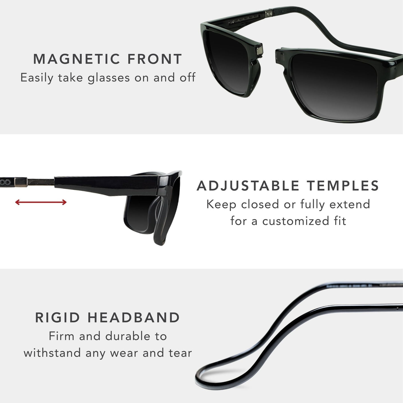 Clic Readers Vintage Expandable Sun Bifocal - Polarized / Black / 2.00